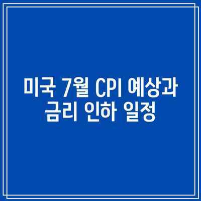 미국 7월 CPI 예상과 금리 인하 일정