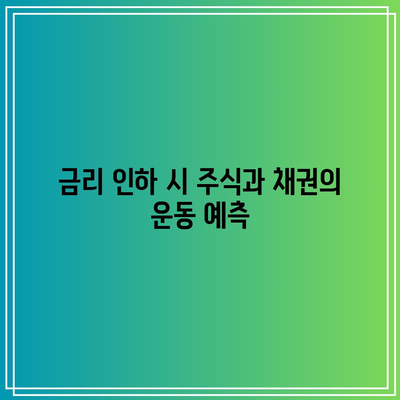 금리 인하 시 주식과 채권의 운동 예측