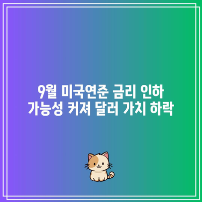 9월 미국연준 금리 인하 가능성 커져 달러 가치 하락