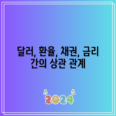 달러, 환율, 채권, 금리 간의 상관 관계