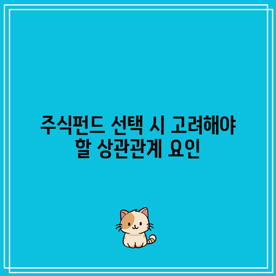 주식펀드 선택 시 고려해야 할 상관관계 요인