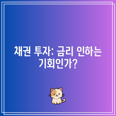 채권 투자: 금리 인하는 기회인가?