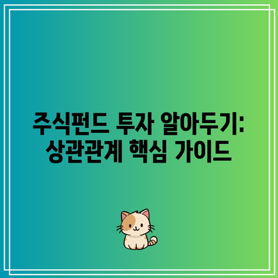 주식펀드 투자 알아두기: 상관관계 핵심 가이드