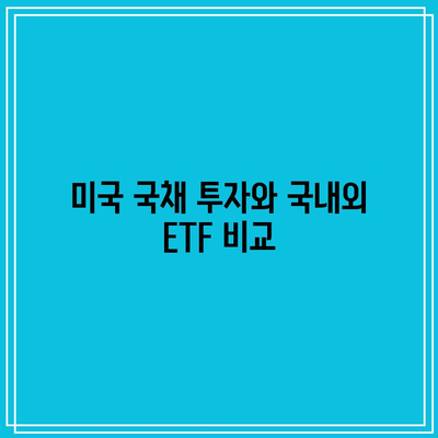 미국 국채 투자와 국내외 ETF 비교