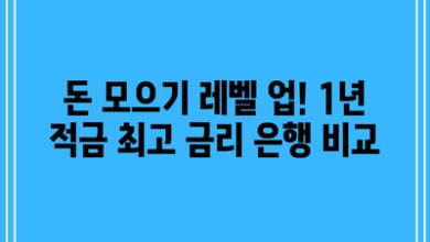 돈 모으기 레벨 업! 1년 적금 최고 금리 은행 비교