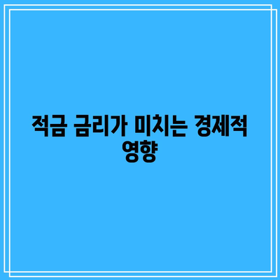 적금 금리가 미치는 경제적 영향