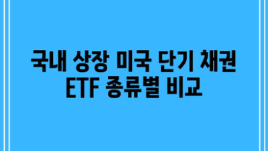 국내 상장 미국 단기 채권 ETF 종류별 비교