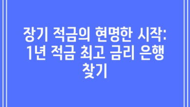 장기 적금의 현명한 시작: 1년 적금 최고 금리 은행 찾기