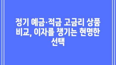 정기 예금·적금 고금리 상품 비교, 이자를 챙기는 현명한 선택