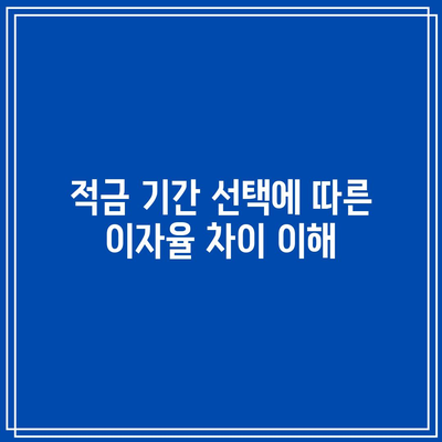 적금 기간 선택에 따른 이자율 차이 이해