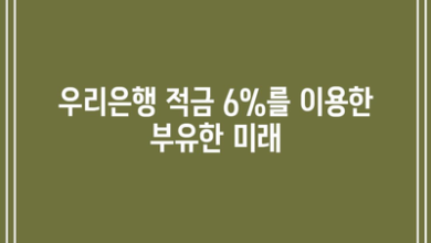 우리은행 적금 6%를 이용한 부유한 미래