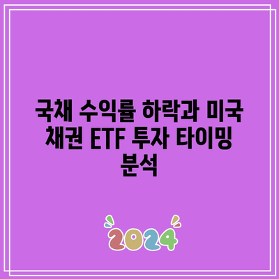 국채 수익률 하락과 미국 채권 ETF 투자 타이밍 분석