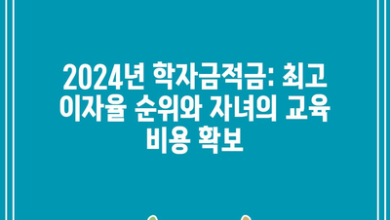 2024년 학자금적금: 최고 이자율 순위와 자녀의 교육 비용 확보