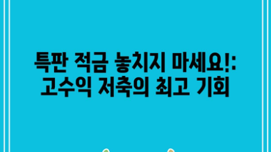 특판 적금 놓치지 마세요!: 고수익 저축의 최고 기회