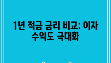 1년 적금 금리 비교: 이자 수익도 극대화