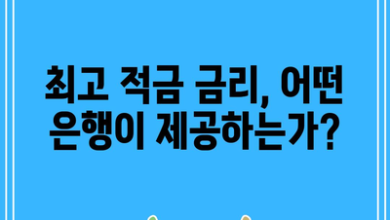 최고 적금 금리, 어떤 은행이 제공하는가?