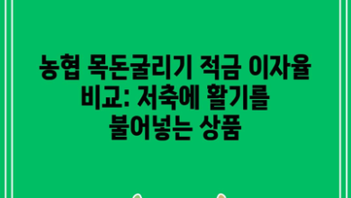 농협 목돈굴리기 적금 이자율 비교: 저축에 활기를 불어넣는 상품