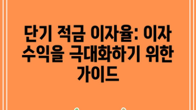 단기 적금 이자율: 이자 수익을 극대화하기 위한 가이드