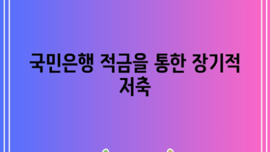 국민은행 적금을 통한 장기적 저축