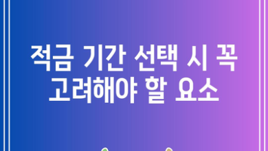 적금 기간 선택 시 꼭 고려해야 할 요소