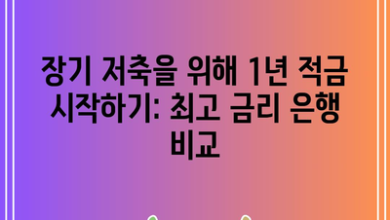 장기 저축을 위해 1년 적금 시작하기: 최고 금리 은행 비교