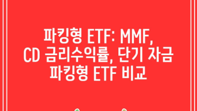 파킹형 ETF: MMF, CD 금리수익률, 단기 자금 파킹형 ETF 비교