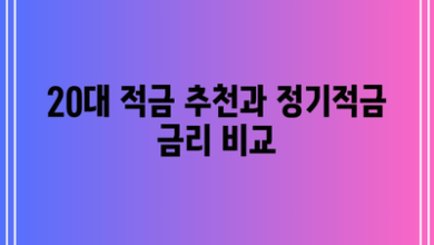 20대 적금 추천과 정기적금 금리 비교