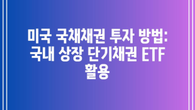 미국 국채채권 투자 방법: 국내 상장 단기채권 ETF 활용