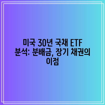 미국 30년 국채 ETF 분석: 분배금, 장기 채권의 이점