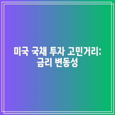 미국 국채 투자 고민거리: 금리 변동성