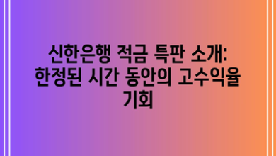 신한은행 적금 특판 소개: 한정된 시간 동안의 고수익율 기회