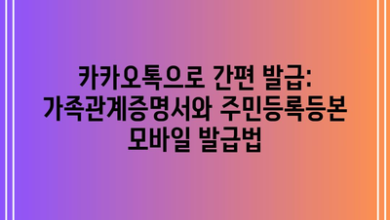 카카오톡으로 간편 발급: 가족관계증명서와 주민등록등본 모바일 발급법