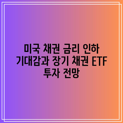 미국 채권 금리 인하 기대감과 장기 채권 ETF 투자 전망