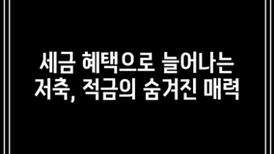 세금 혜택으로 늘어나는 저축, 적금의 숨겨진 매력