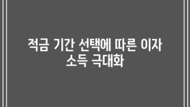 적금 기간 선택에 따른 이자 소득 극대화