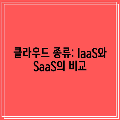 클라우드 종류: IaaS와 SaaS의 비교