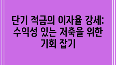 단기 적금의 이자율 강세: 수익성 있는 저축을 위한 기회 잡기