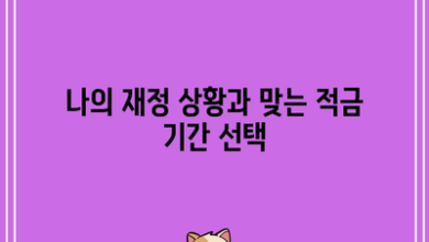 나의 재정 상황과 맞는 적금 기간 선택