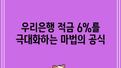 우리은행 적금 6%를 극대화하는 마법의 공식