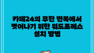 카페24의 무한 반복에서 벗어나기 위한 워드프레스 설치 방법