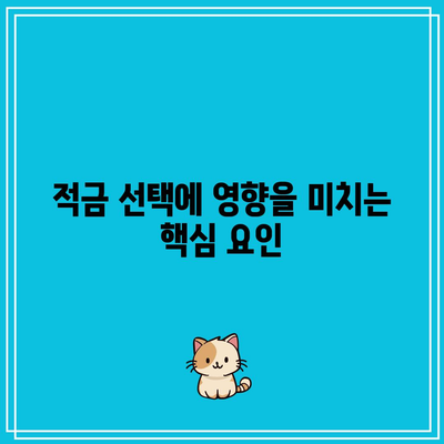 적금 선택에 영향을 미치는 핵심 요인