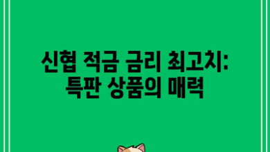 신협 적금 금리 최고치: 특판 상품의 매력