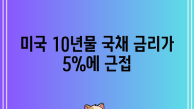 미국 10년물 국채 금리가 5%에 근접