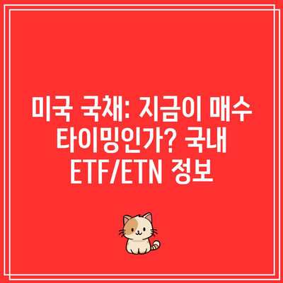 미국 국채: 지금이 매수 타이밍인가? 국내 ETF/ETN 정보