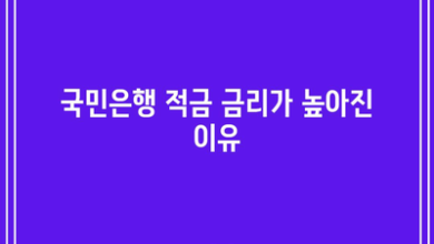 국민은행 적금 금리가 높아진 이유