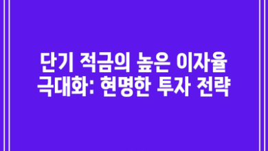 단기 적금의 높은 이자율 극대화: 현명한 투자 전략