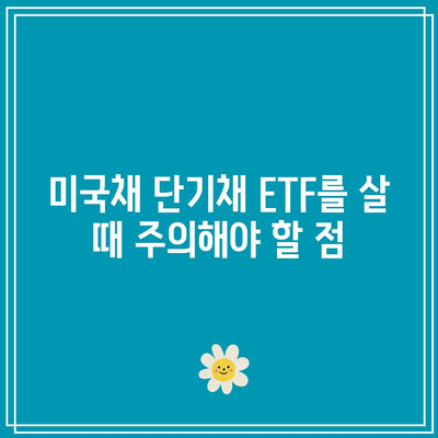 미국채 단기채 ETF를 살 때 주의해야 할 점