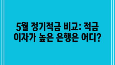 5월 정기적금 비교: 적금 이자가 높은 은행은 어디?