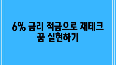 6% 금리 적금으로 재테크 꿈 실현하기