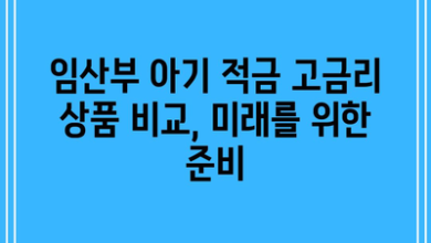 임산부 아기 적금 고금리 상품 비교, 미래를 위한 준비